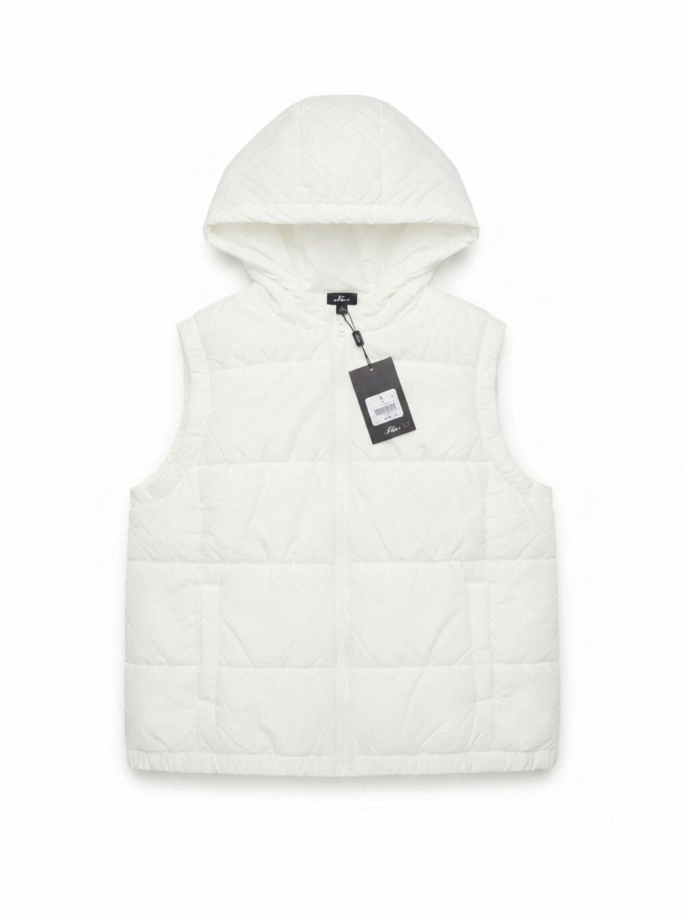 Avia White Hooded Puffer Vest for Kids